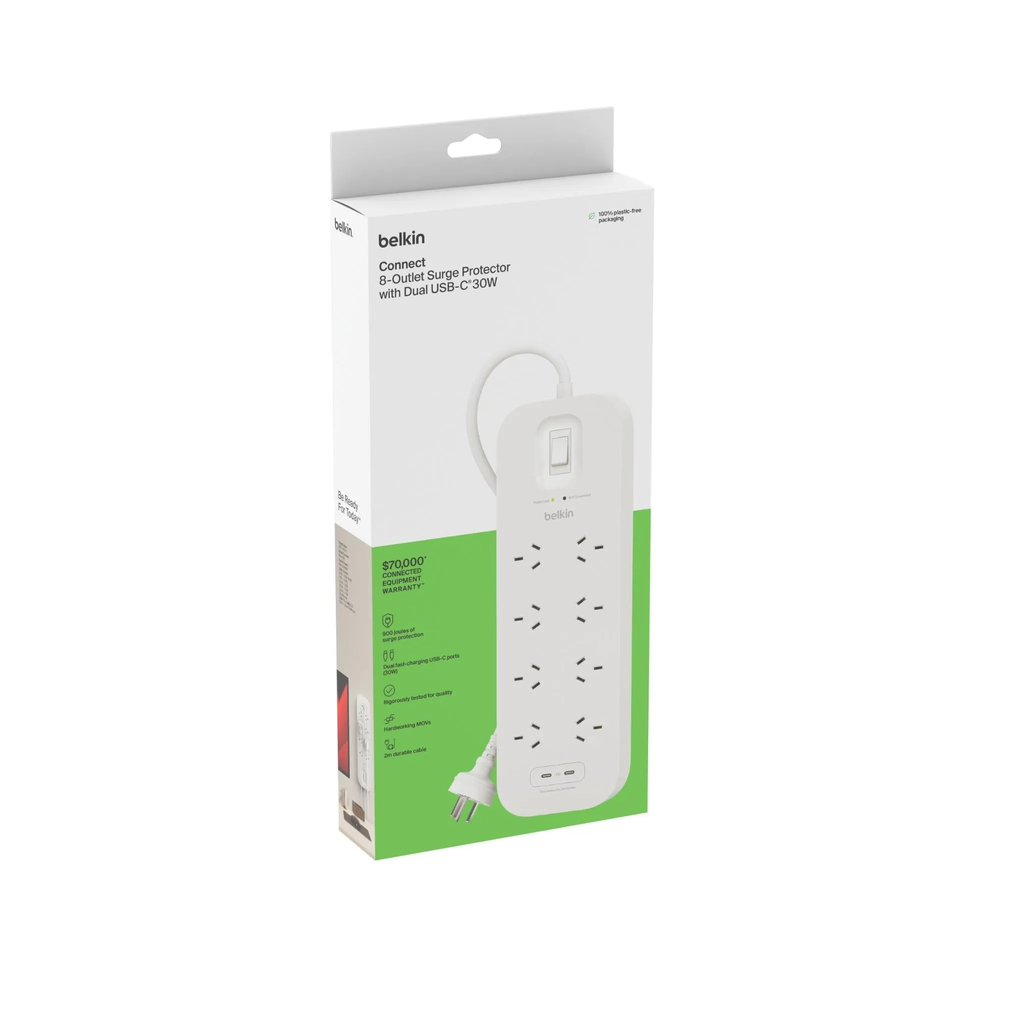 Belkin Connect 8-Outlet Surge Protector with Dual USB-C 30W