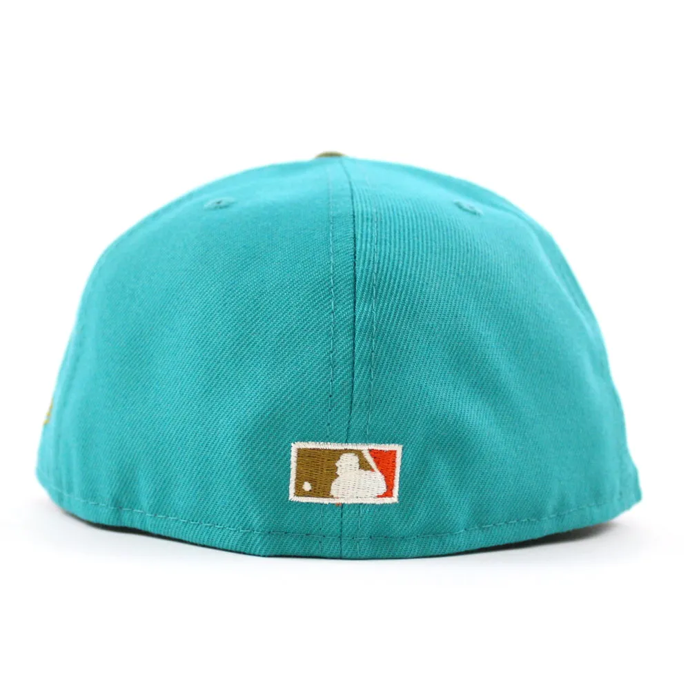 California Angels 35TH Anniversary New Era 59Fifty Fitted Hat (TEAL BREEZE GREEN BARK ORANGE UNDER BRIM)