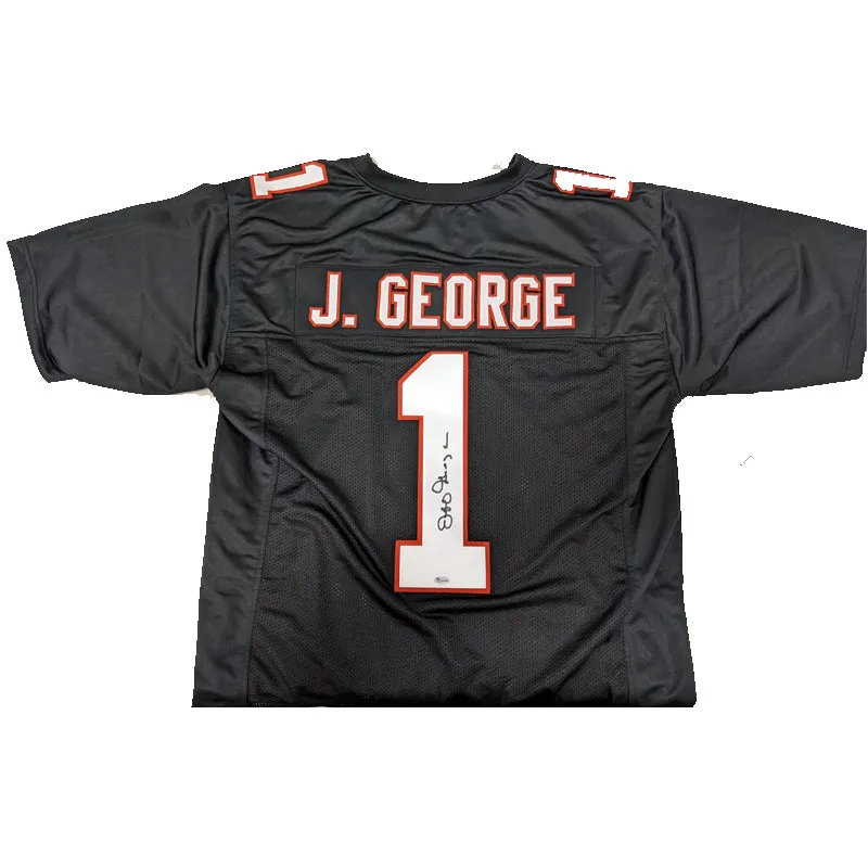 Jeff George Autographed Black Pro-Style Jersey