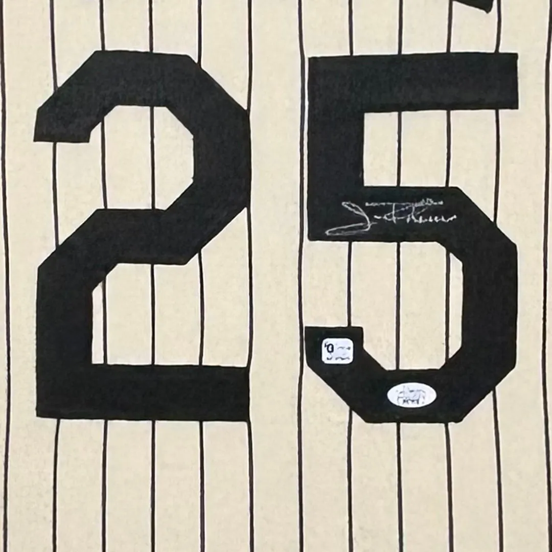 Jim Thome Signed Chicago White Sox World Series Custom Suede Matte Framed Baseball Jersey (JSA)