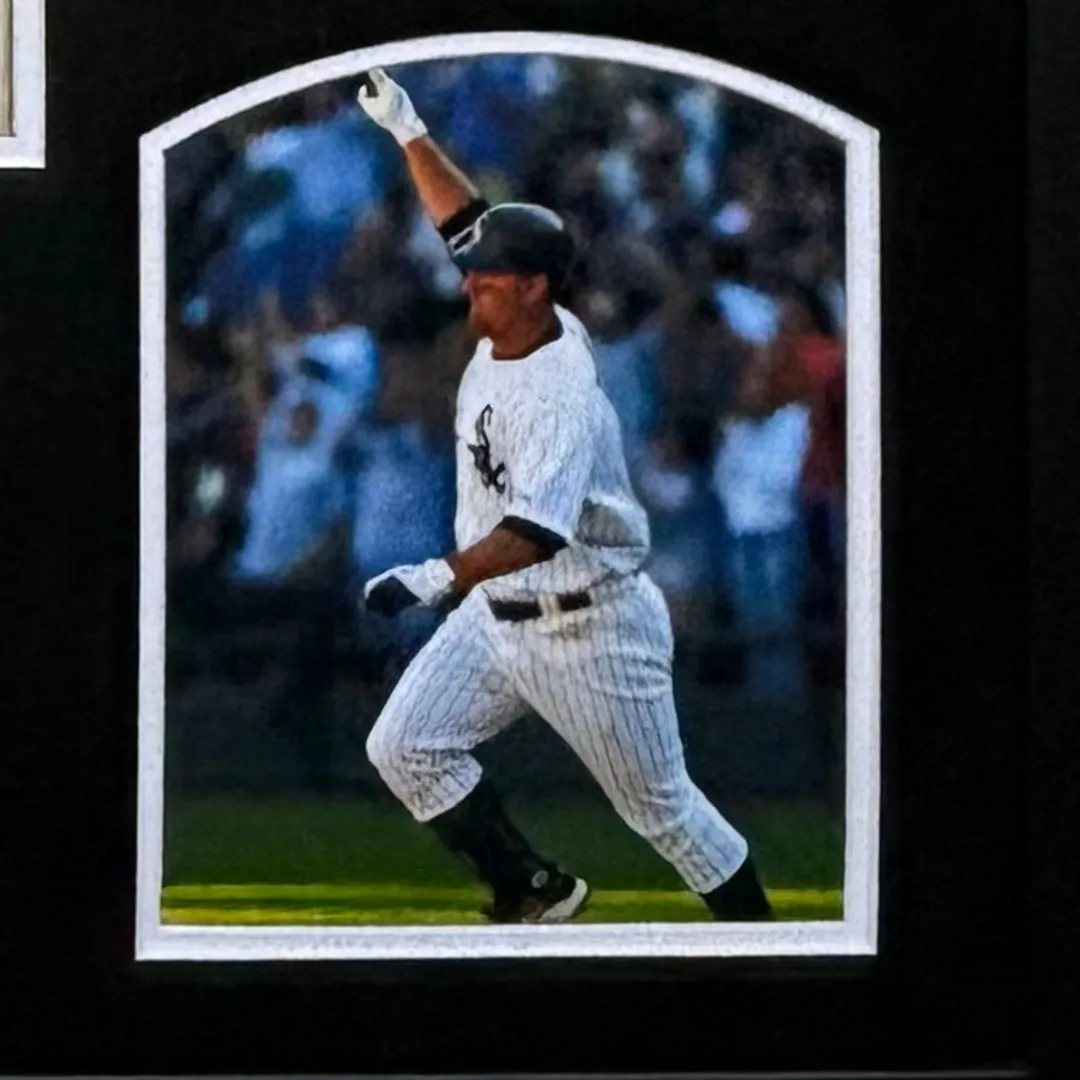 Jim Thome Signed Chicago White Sox World Series Custom Suede Matte Framed Baseball Jersey (JSA)