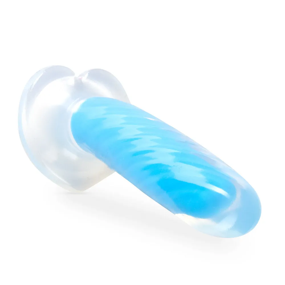 Neo Elite By Blush® | Tao Glow In The Dark Neon Blue: 7-Inch Long Dildo - Made with Purio™ Silicone & SensaFeel® Dual Density Realistic Technology