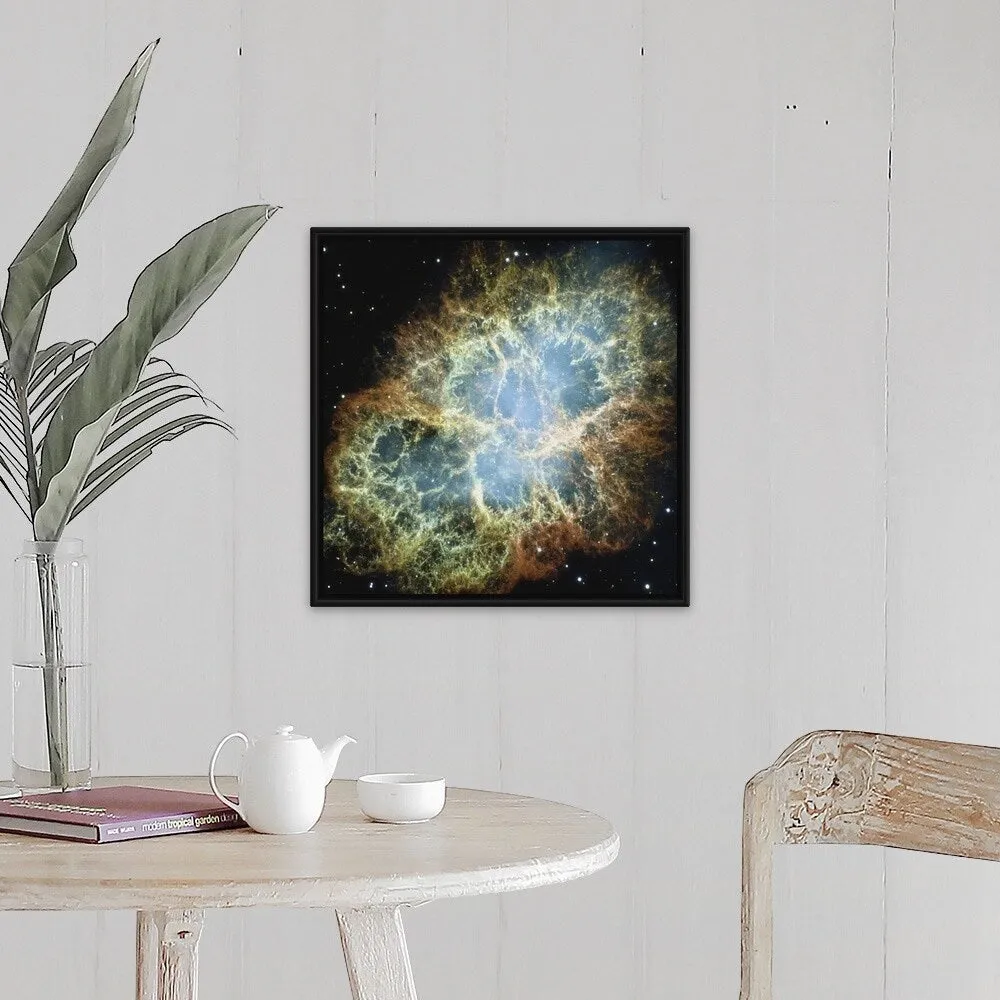 "Crab Nebula (exploding star)" Black Float Frame Canvas Art