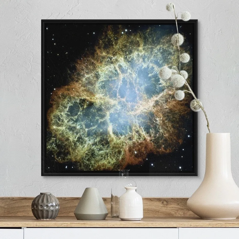 "Crab Nebula (exploding star)" Black Float Frame Canvas Art