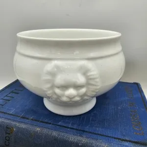 White Porcelain Lion Head Bowl